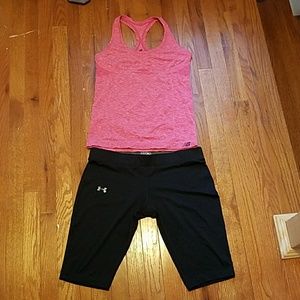 Under Armour shorts with New Balance tank top